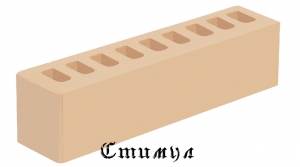 Кирпич лицевой слоновая кость гладкий М150 Половинка 0,5 NF 250*60*65 Голицынский